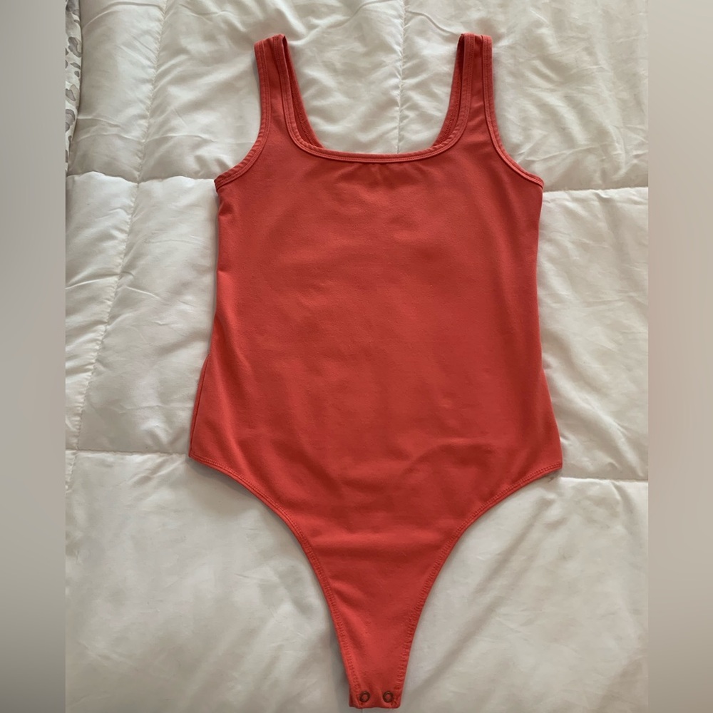 Coral Abercrombie and Fitch Soft A&F Collection Bodysuit